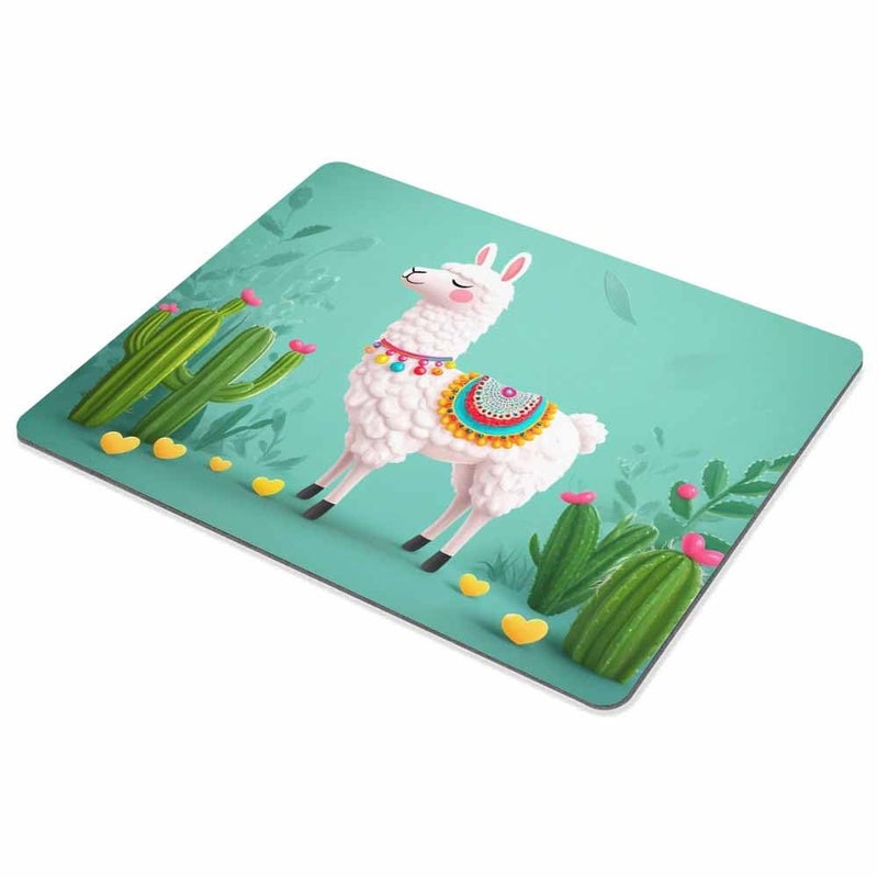 Smooffly Cute Llama Cactus Mouse Pads Desk Accessories Non-Slip Rubber Customized Computer Mouse Pad 9.5 X 7.9 Inch (240mmX200mmX3mm) - Image 3